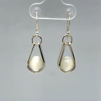 White Opal Drop Earrings
