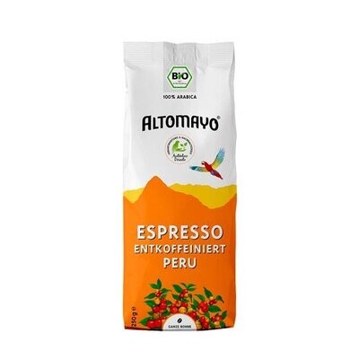 Espresso Entkoffeiniert ganze Bohnen 250g