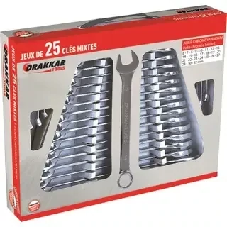 Jeu de 25 clés mixtes