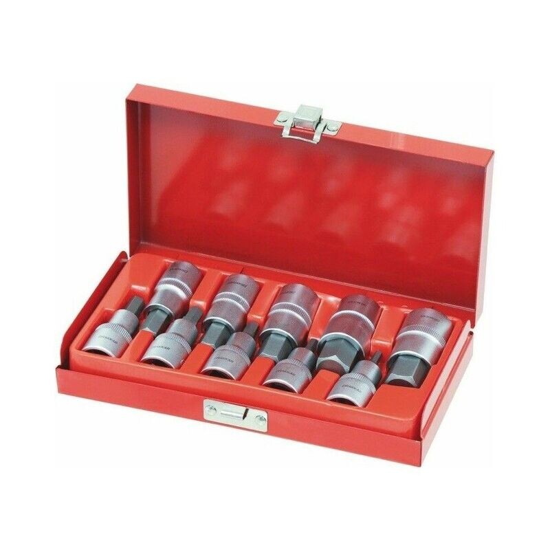 Coffret 10 embouts et douilles hex. 1/2' 4 à 19mm - PRIX SUR DEMANDE