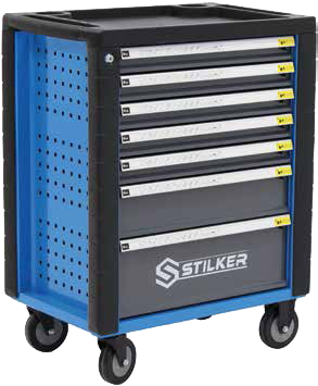 Servante d'atelier sur roulettes avec outils