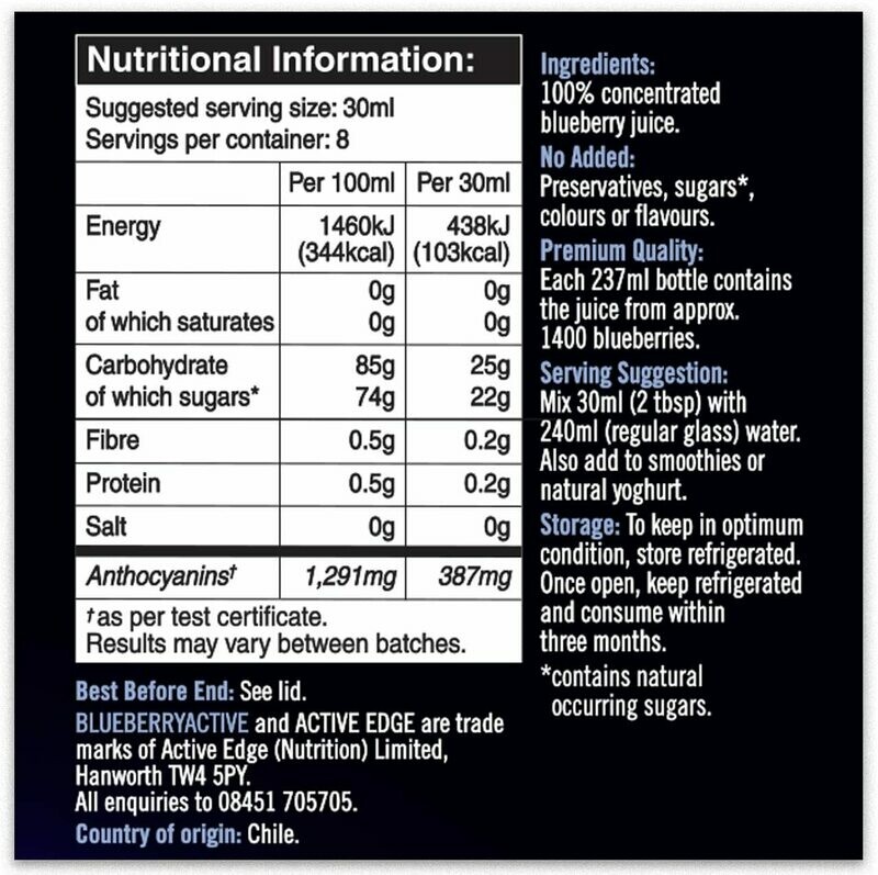 Blueberry active concentrate 210ml