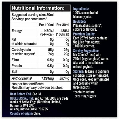 Blueberry active concentrate 210ml