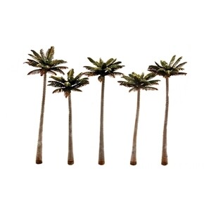 Woodland Scenics TR3598 4¾"-5¼" Classic Large Palm Trees (5/Pk)