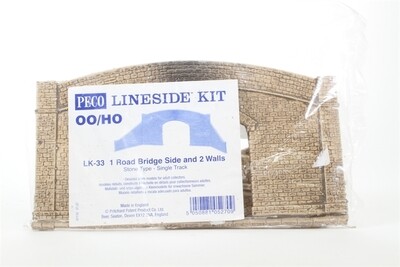 Peco LK-33 Road Bridge Side, Single Track, Stone Kit
