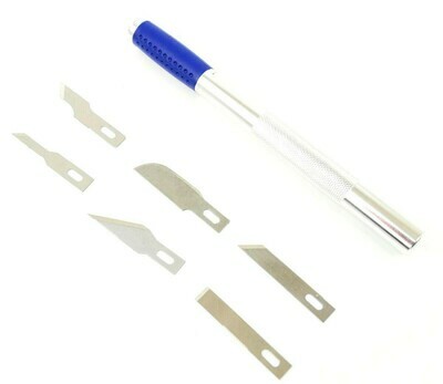 Gaugemaster Soft Grip Craft Knife No. 1 Set with 6 Blades