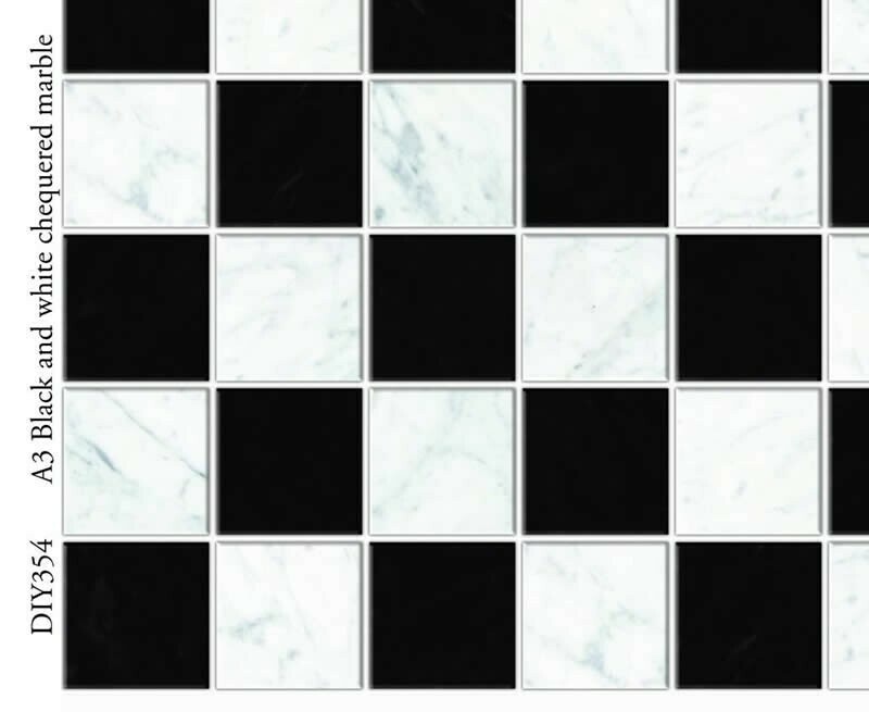 BLACK AND WHITE CHEQUERED MARBLE FLOORING