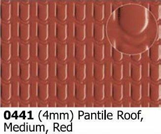 Plastikard 0441 Pantile Roof Medium (Suitable for 4mm scale) Red