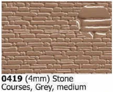 Plastikard 0419 Stone Courses Grey Medium (Suitable for 4mm and 2mm scale)