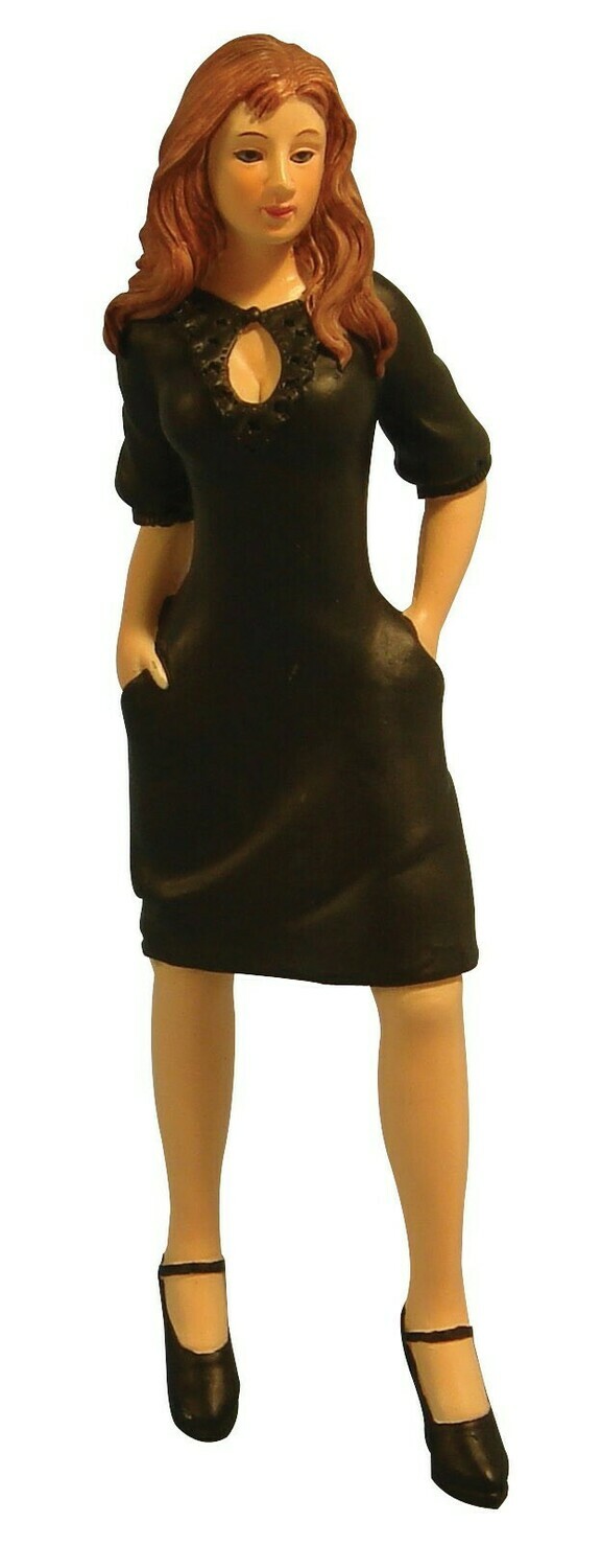 MODERN LADY IN BLACK DRESS