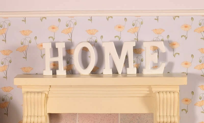 'HOME' Letters in wood, 4 pcs