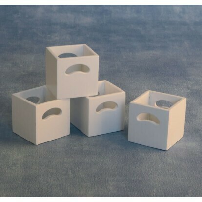 MODERN WHITE STORAGE BOXES 4PC