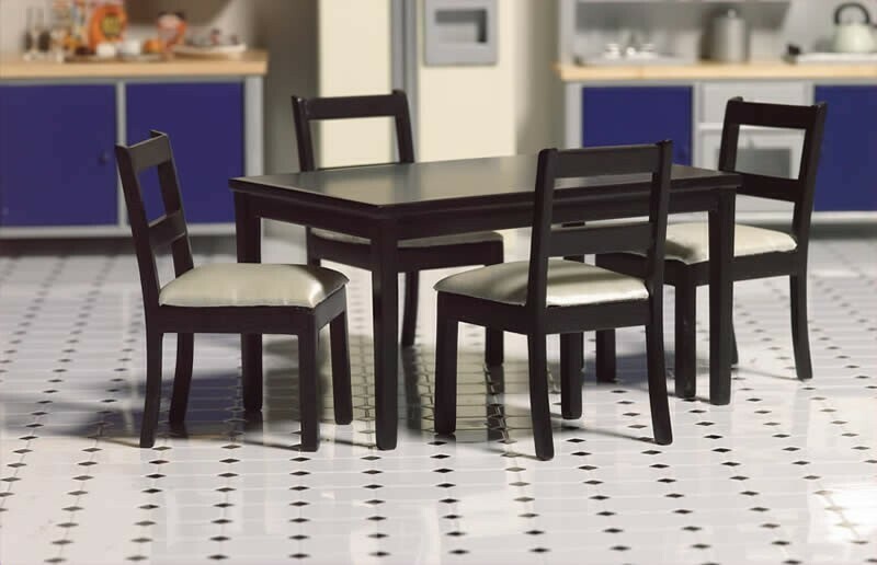 modern Black Dining Table & 4 chairs