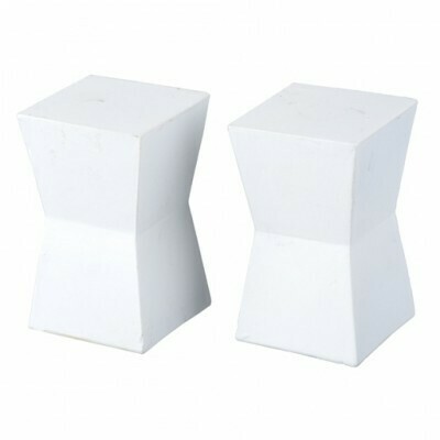 Modern White Resin Block Tables (pk2)