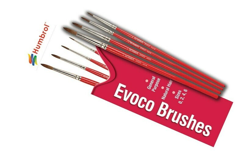 Humbrol Evoco Brush Pack - Size 0/2/4/6
