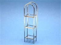 MODERN CHROME AND GLASS SHELF UNIT