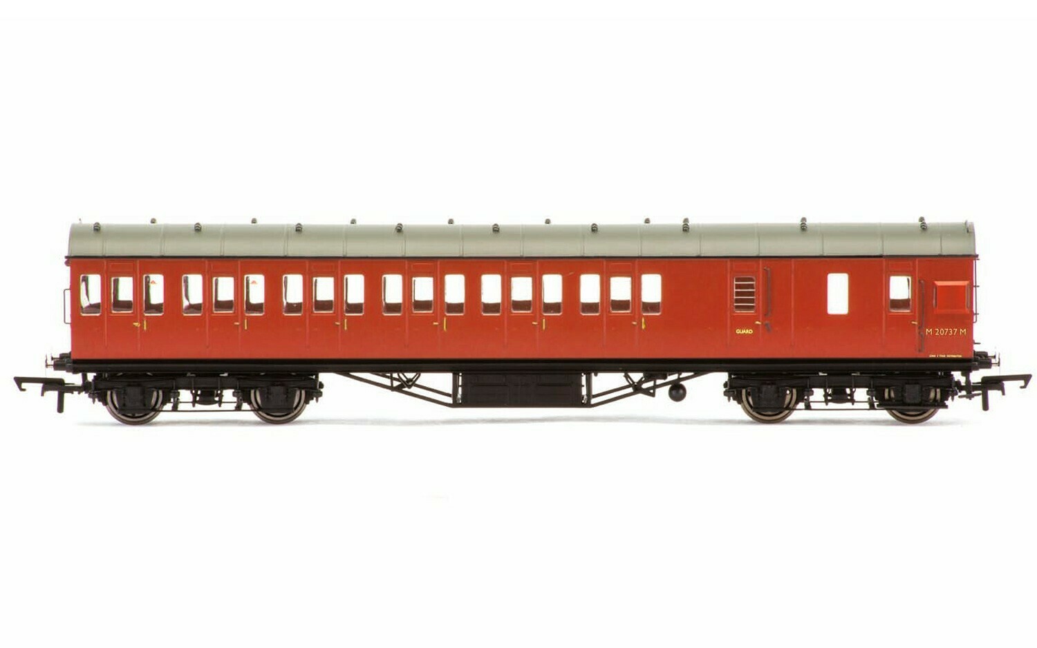 Hornby R4801A BR, 57' Stanier Non-Corridor Brake Third Class Coach, M20737M, Crimson - Era 4