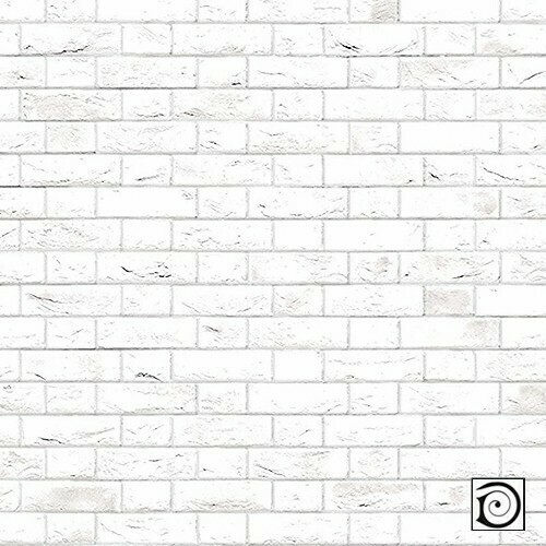 Embossed white Flemish bond brick, A3 card