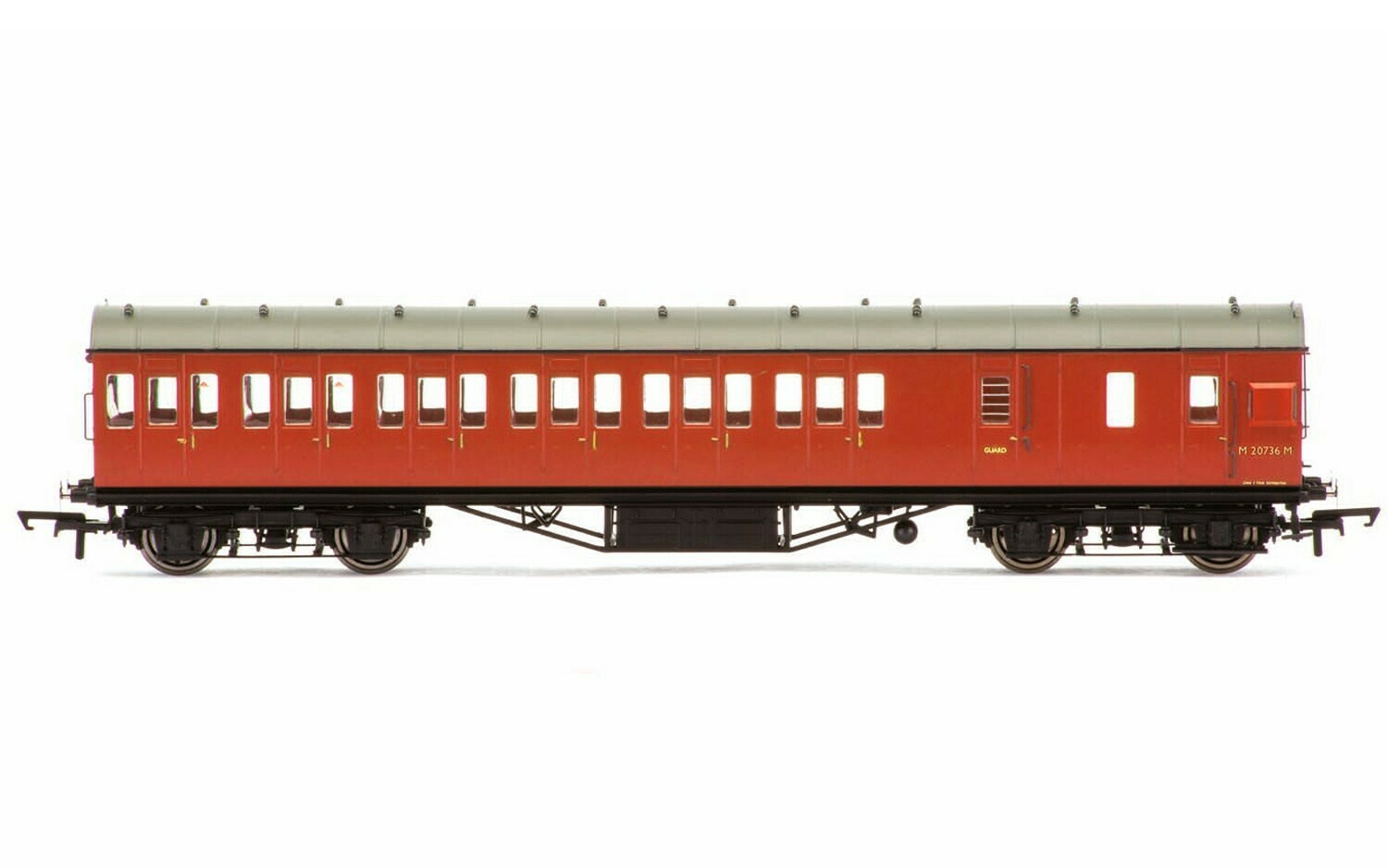 Hornby R4801 BR, 57' Stanier Non-Corridor Brake Third Class Coach, M20736M, Crimson - Era 4