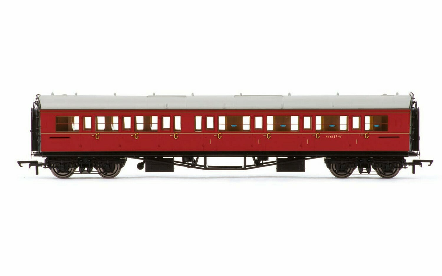 Hornby R4767 BR, Collett 'Bow-Ended' Corridor Composite RH, W6137W, Maroon - Era 5