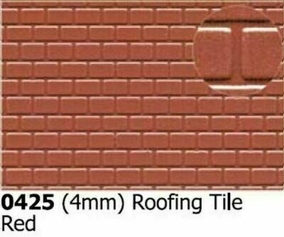 Plastikard 0425 4mm Roofing Tile Red