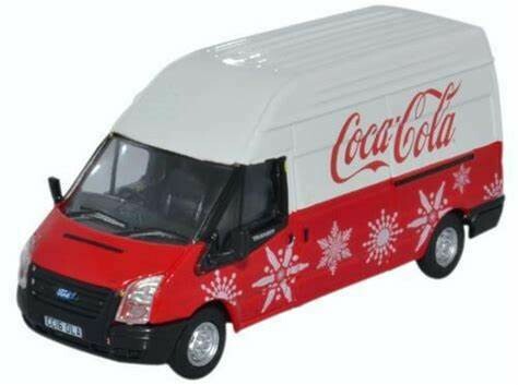 Oxford Diecast 76FT030CC Ford Transit LWB High Coca Cola Xmas