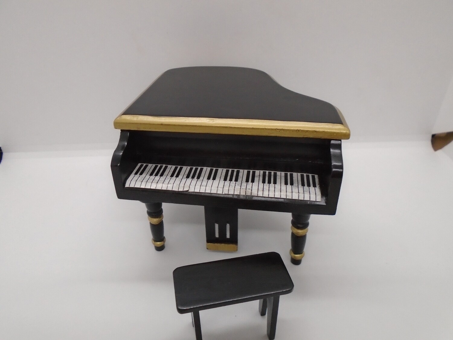 EBONY STYLE GRAND PIANO AND STOOL