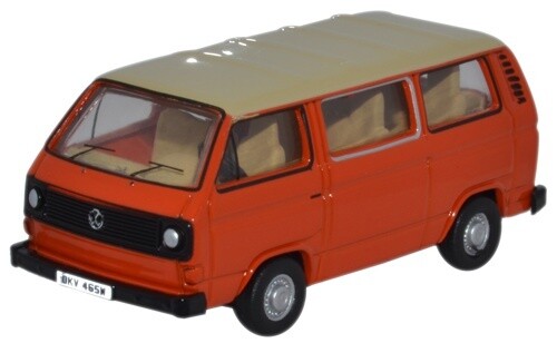 Oxford Diecast 76T25008 VW T25 Bus Ivory and Brilliant Orange