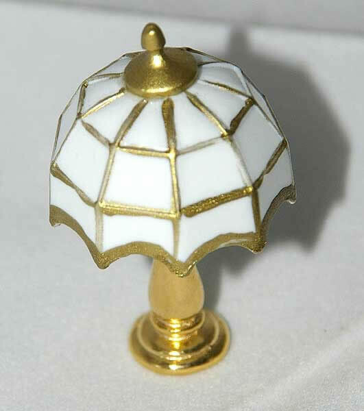 NON WORKING WHITE AND GOLD TIFFANY STYLE LAMP