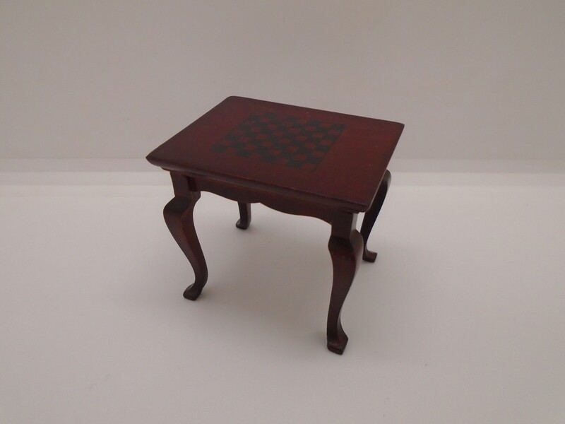 MAHOGANY CHESS/GAMES TABLE WITH DAMAGE