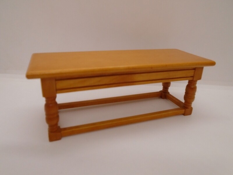 LONG BENCH TABLE IN A DARK VARNISHED PINE COLOUR