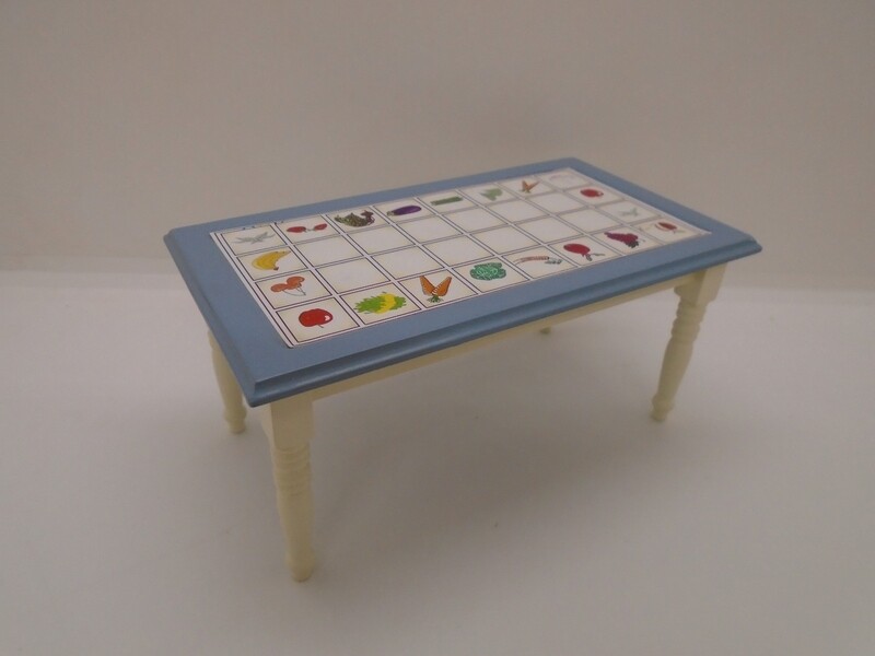 TILE EFFECT KITCHEN TABLE AND 4 CHAIRS