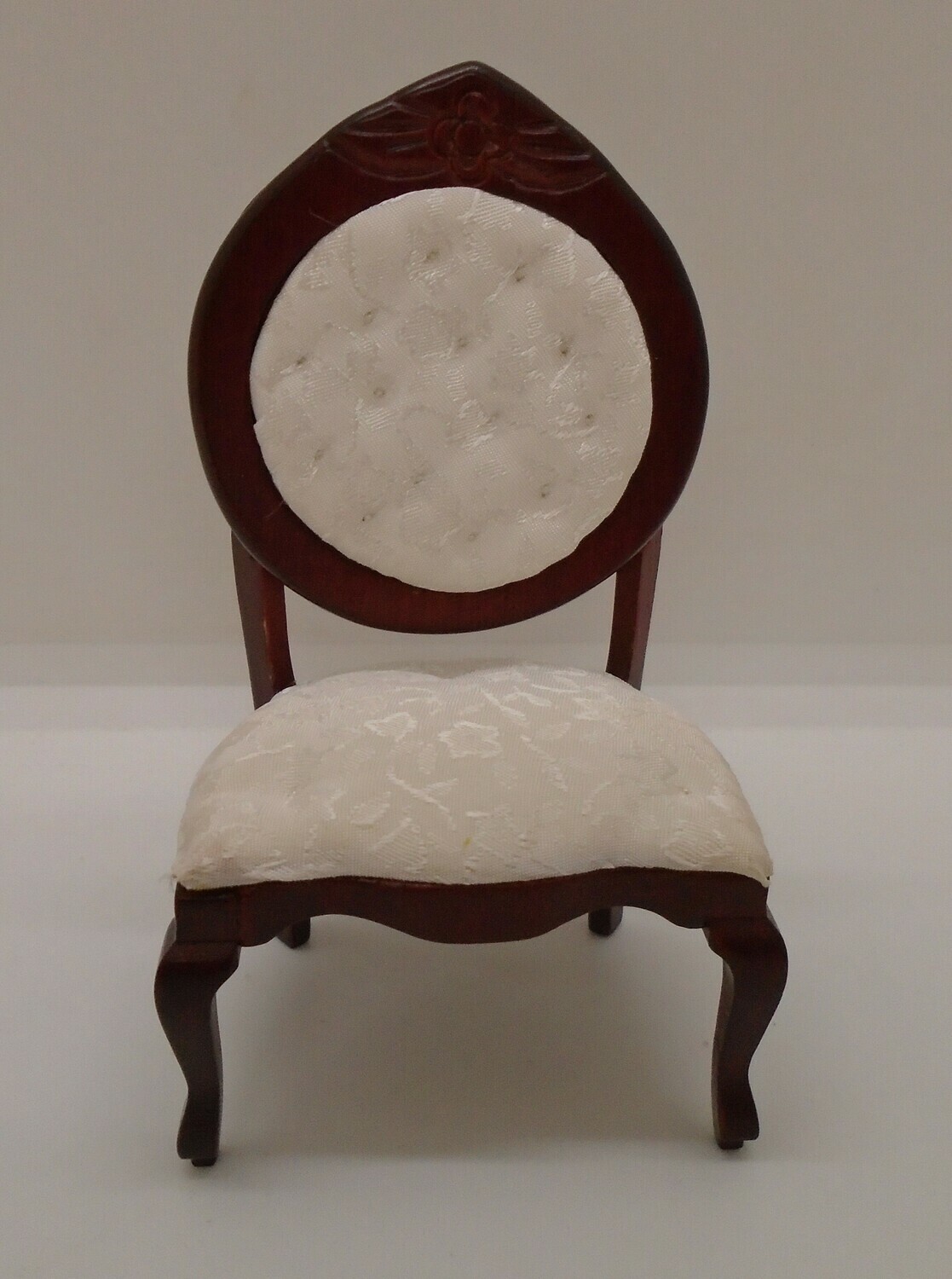 MAHOGANY AND WHITE MIRROR BACK CHAIR