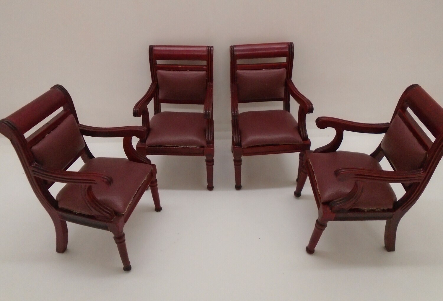 SET OF CARVER CHAIRS IN SOFT LEATHER LOOK MATERIAL