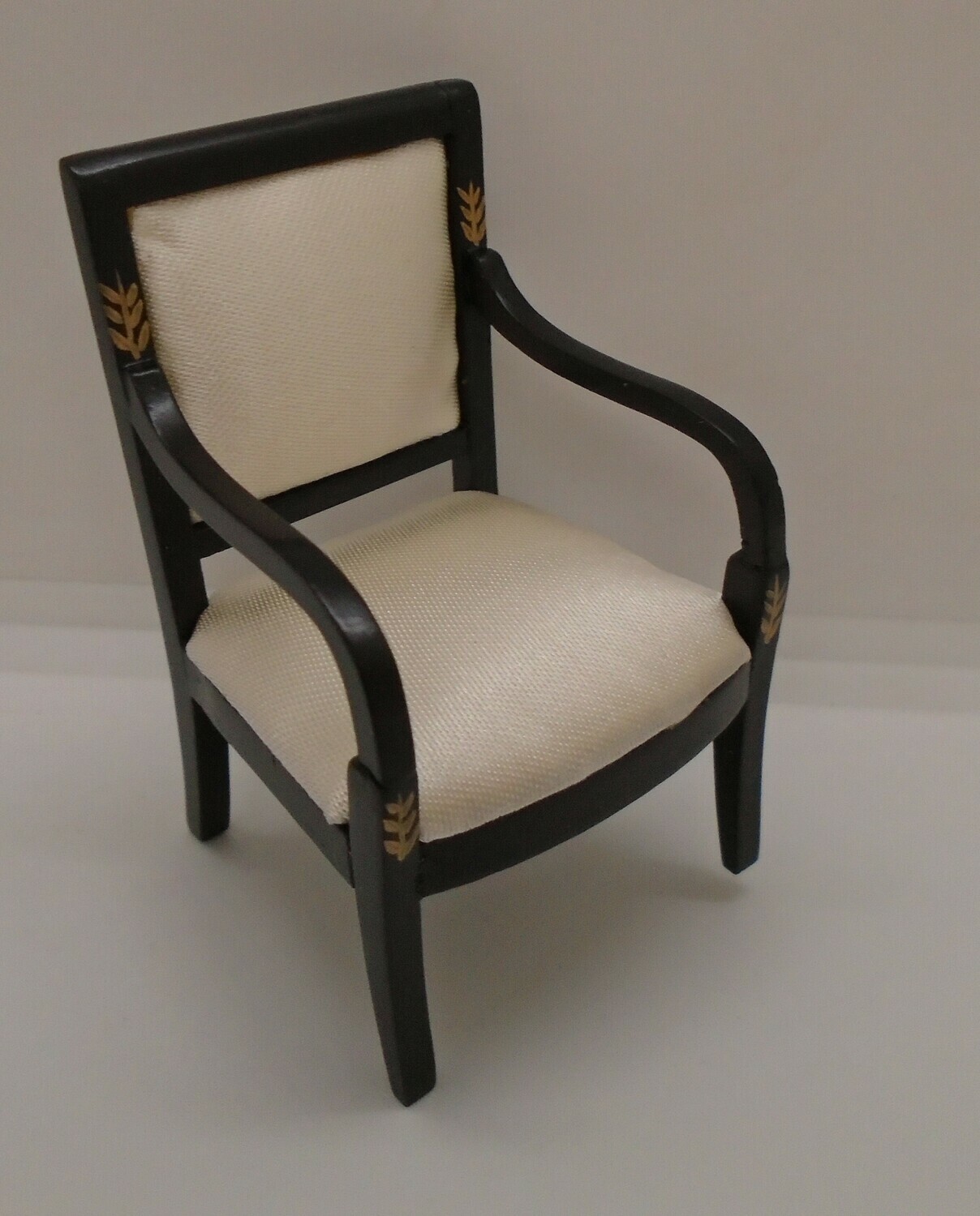 LACQUERED ARMCHAIR IN CREAM FABRIC