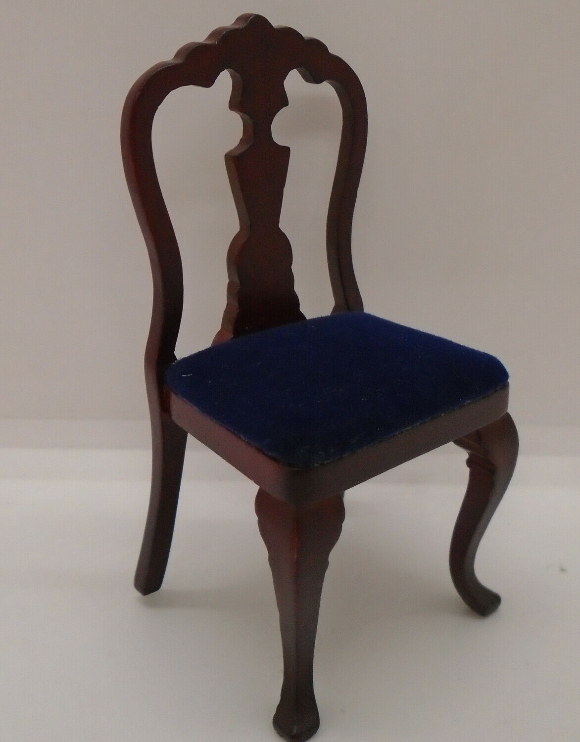 DINING/SIDE CHAIR WITH RICH BLUE VELVET SEATS