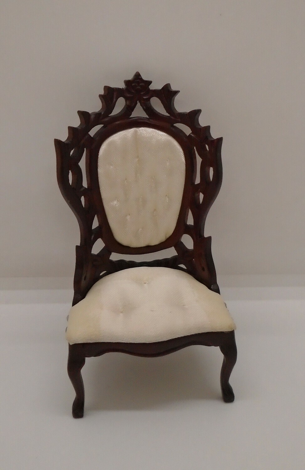 MIRROR BACK ORNATE CHAIR IN CREAM