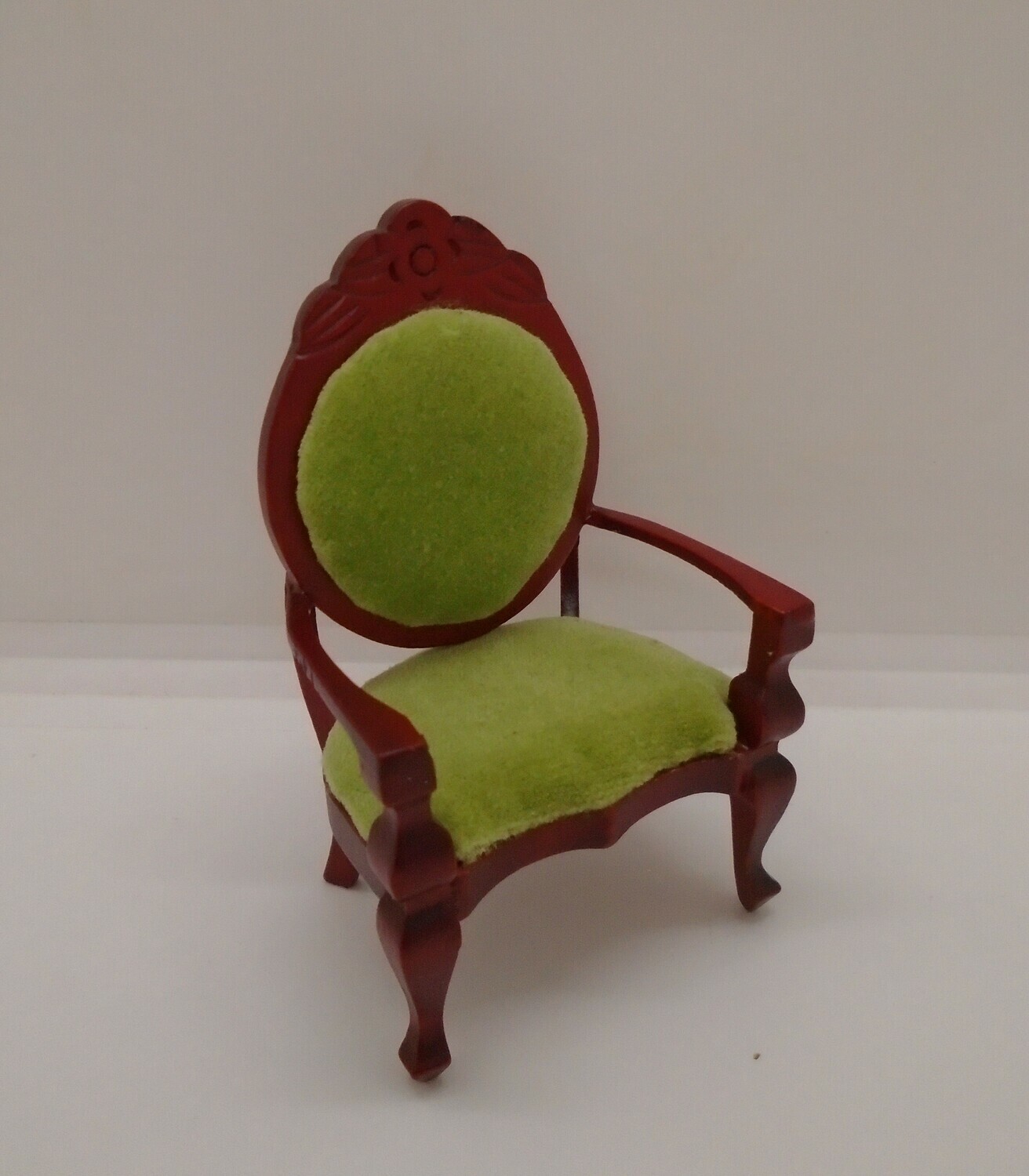 GREEN VELVET ARMCHAIR