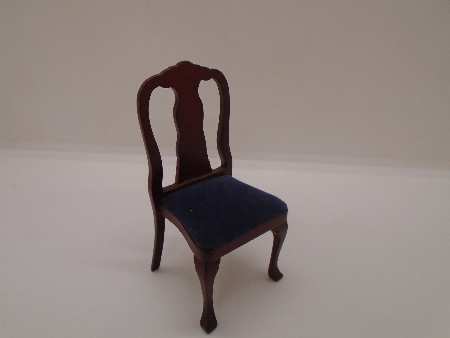 DINING/SIDE CHAIR IN MAHOGANY AND DARK BLUE VELVET