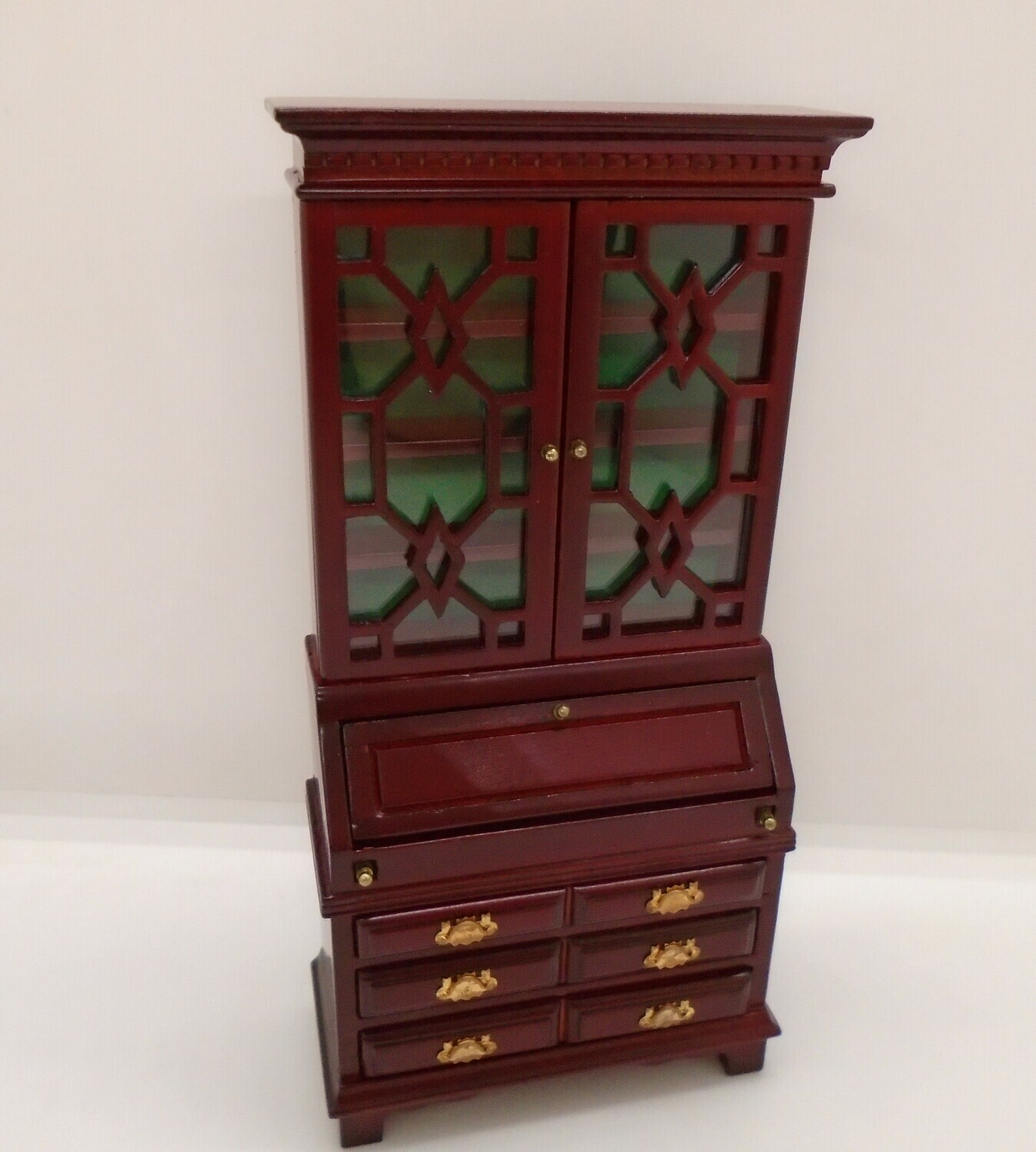 BUREAU BOOKCASE WITH LATICE DOORS