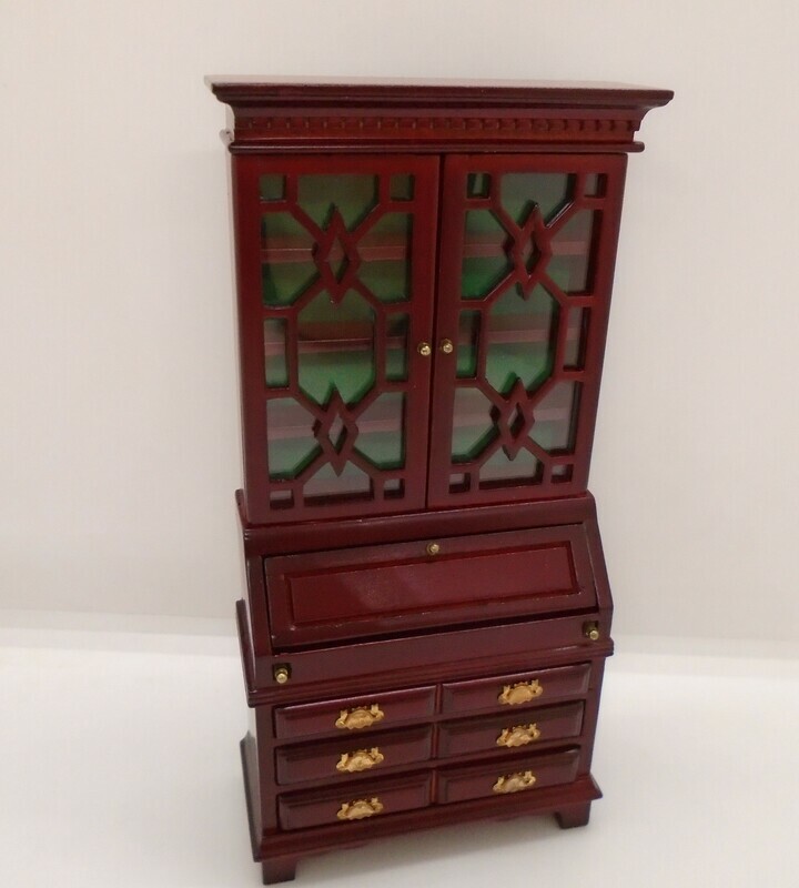 BUREAU BOOKCASE WITH LATICE DOORS