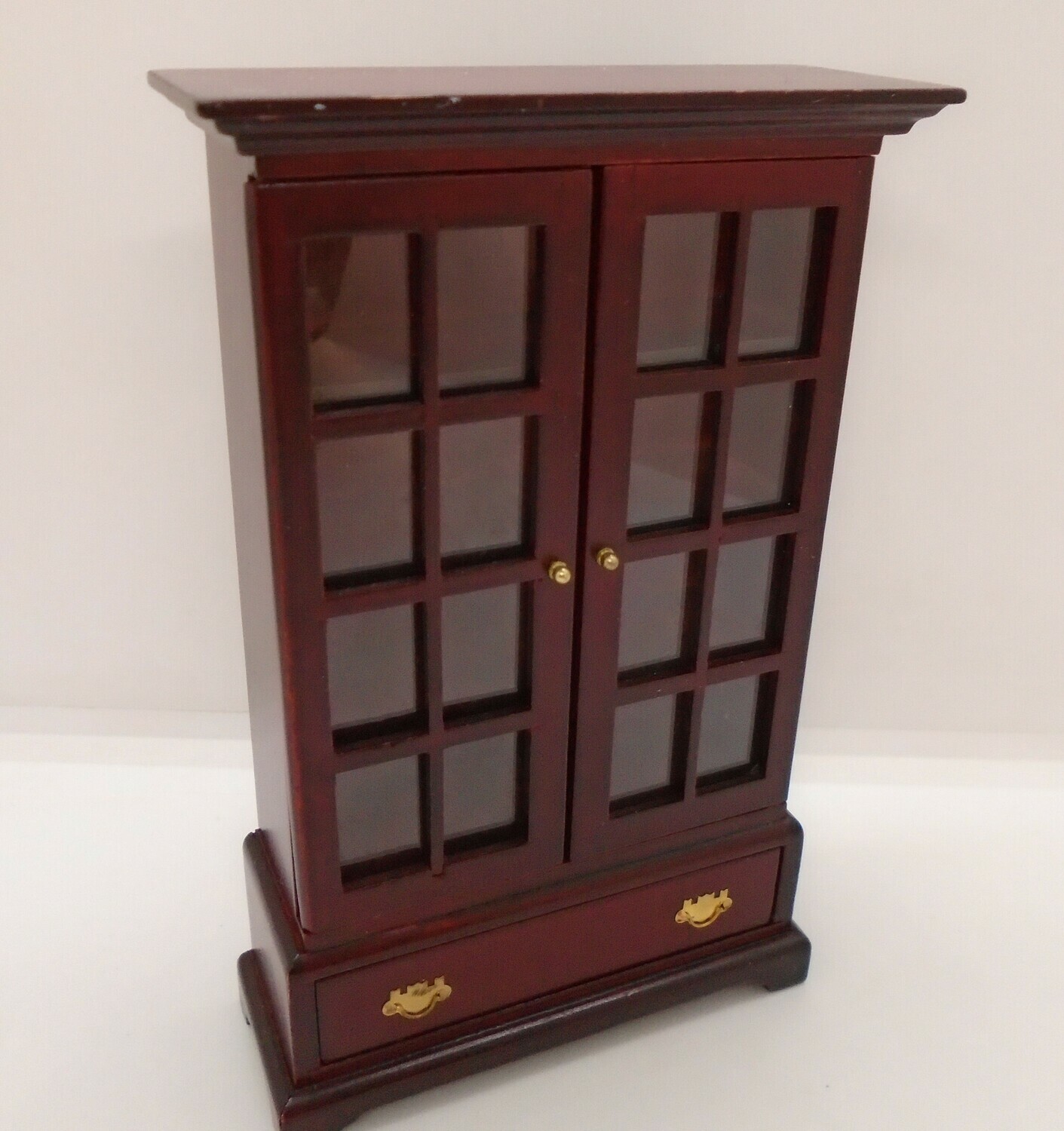 DISPLAY CABINET WITH DRAW IN MAHOGANY