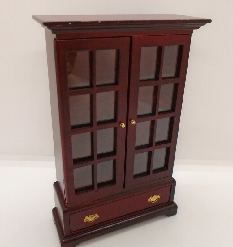 DISPLAY CABINET WITH DRAW IN MAHOGANY