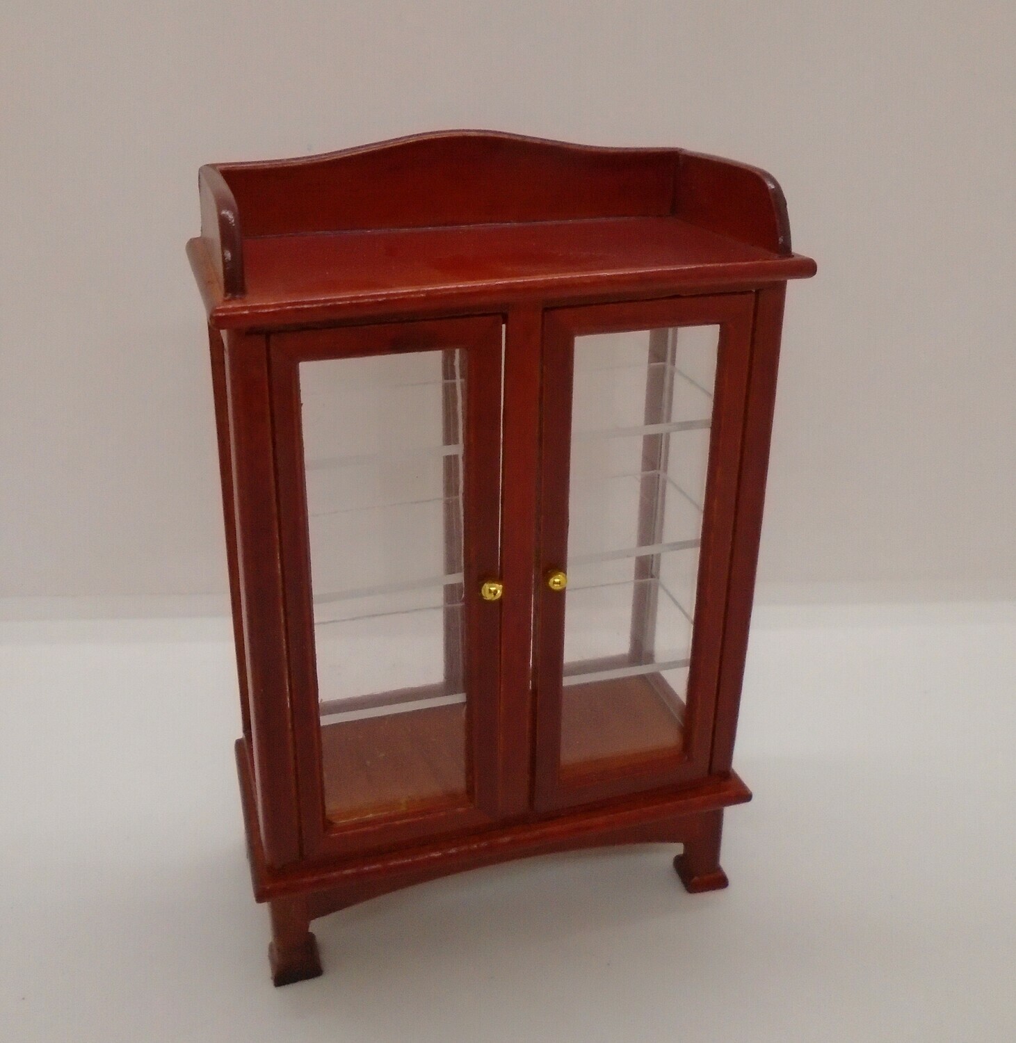 GLASS DISPLAY CABINET WITH GLASS SHELVES