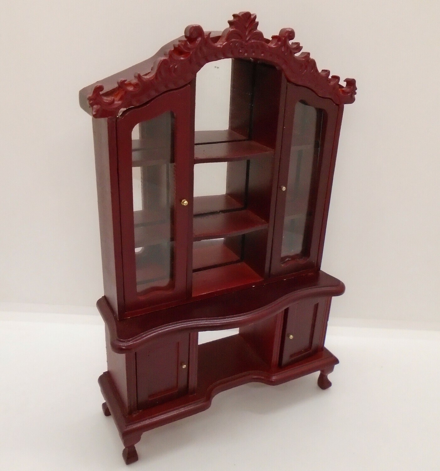 DISPLAY CABINET WITH MIRROR IN RED MAHOGANY