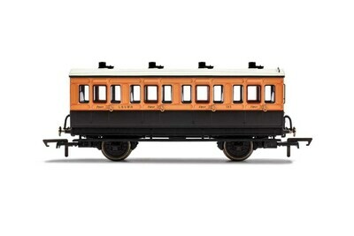 Hornby R40107 LSWR, 4 Wheel Coach, 1st Class, Fitted Lights, 123 - Era 2