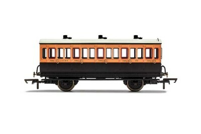 Hornby R40108 LSWR, 4 Wheel Coach, 3rd Class, Fitted Lights, 302 - Era 2