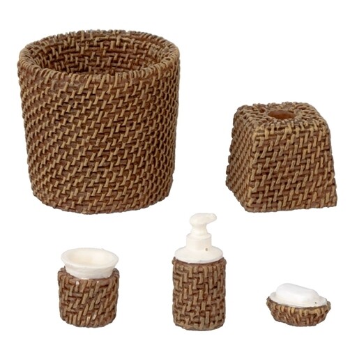 WICKER BATHROOM SET
