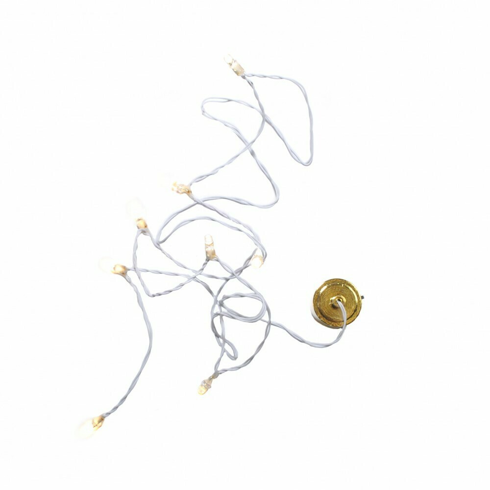 Warm White Battery Lights on White String