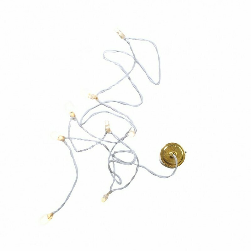 Warm White Battery Lights on White String